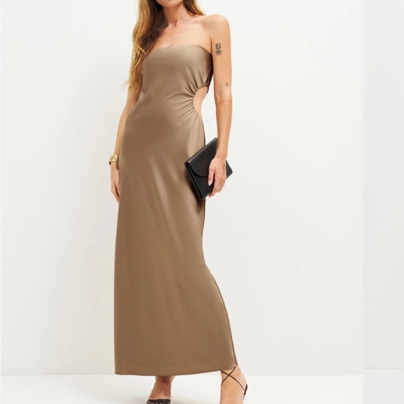 Reformation Dresses Reformation Nevaeh Satin Dress In Chanterelle